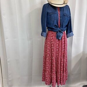 Zesica Floral Red Maxi dress